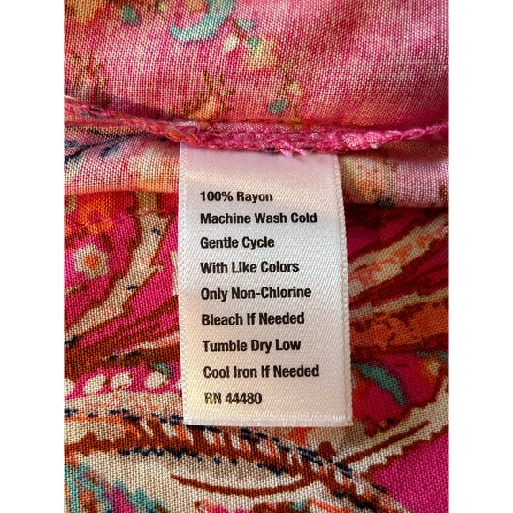 Wonderly Women’s Hot Pink Floral Paisley Double Slit Maxi Tank Dress S - Picture 6 of 14